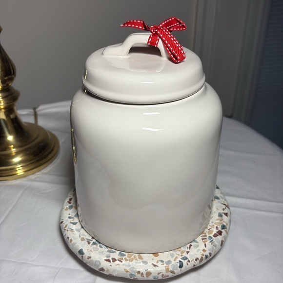 Rae Dunn Santa’s Cookies chubby cookie jar - Picture 4 of 5